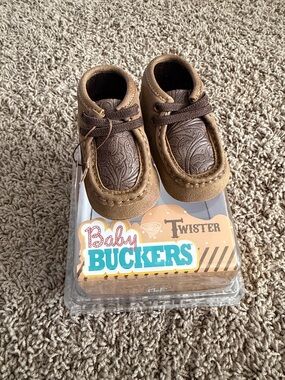 Twister Brown and Dark Brown Baby Moccasin Walker Shoes